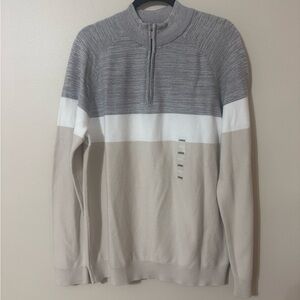 Sonoma Goods For Life Men's Large 1/4 Zip Sweater Gray Turtleneck 100% Cotton🔥